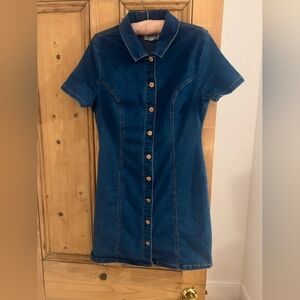Denim Button-Down Dress